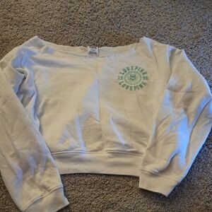 PINK Victoria's Secret Off-Shoulder White Sweater